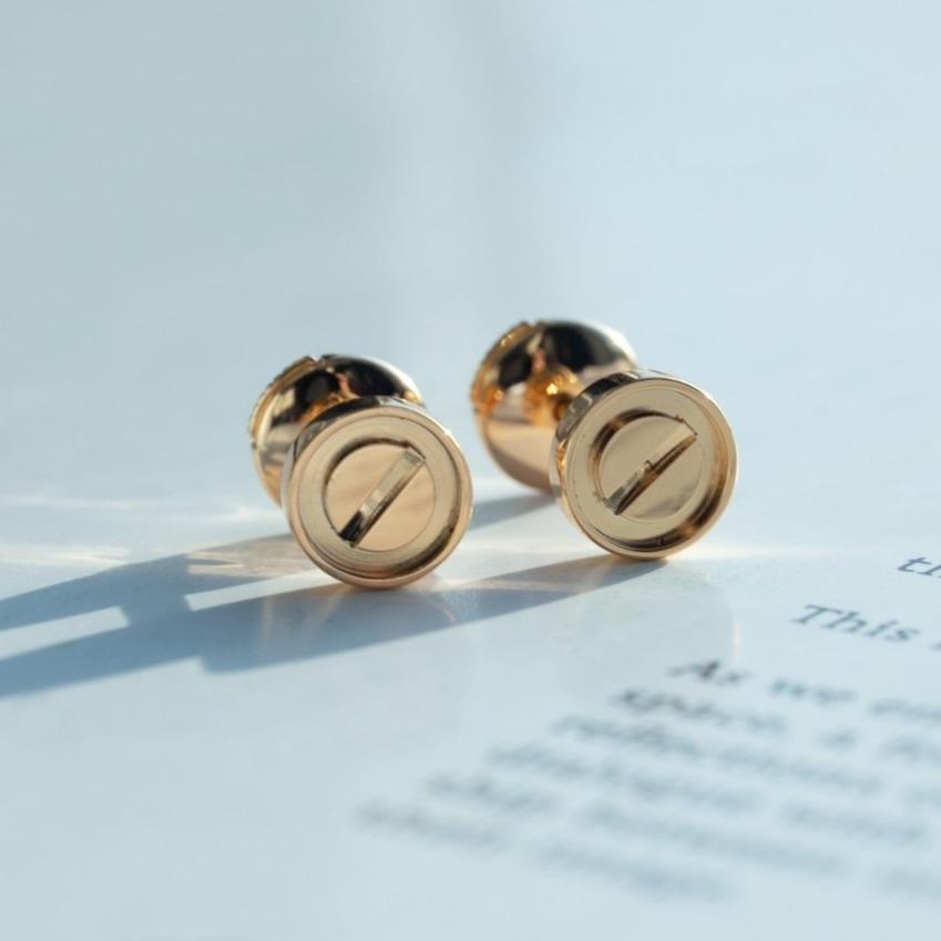 [NOBLE AURA]LOVE EARRINGS PINK GOLD 10MM