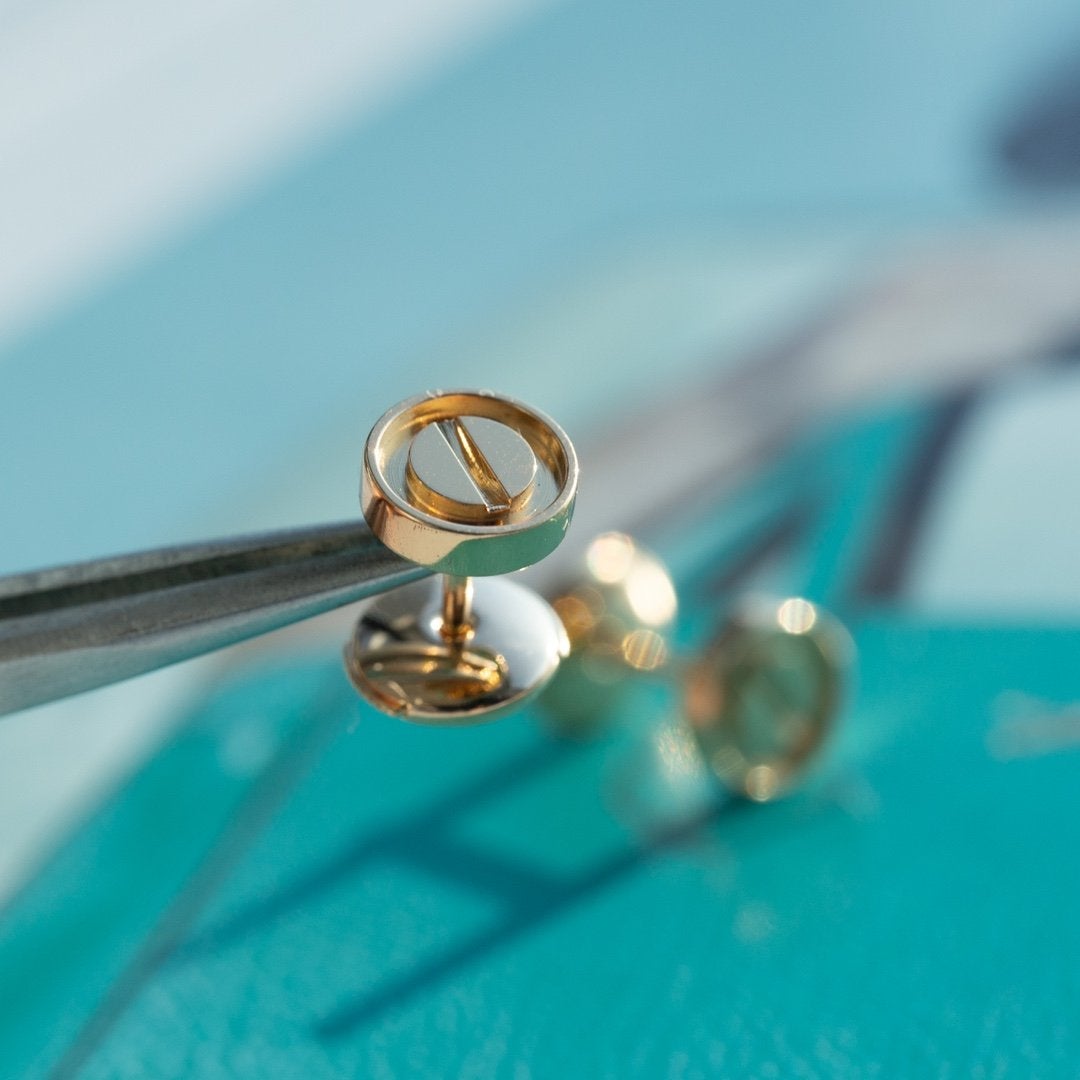 [NOBLE AURA]LOVE EARRINGS PINK GOLD 10MM