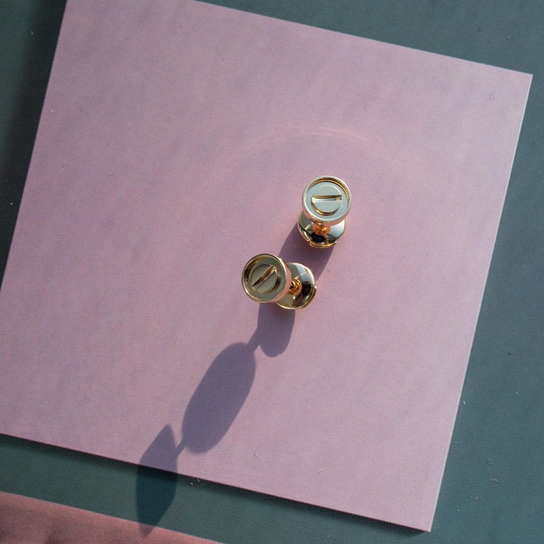 [NOBLE AURA]LOVE EARRINGS PINK GOLD 10MM