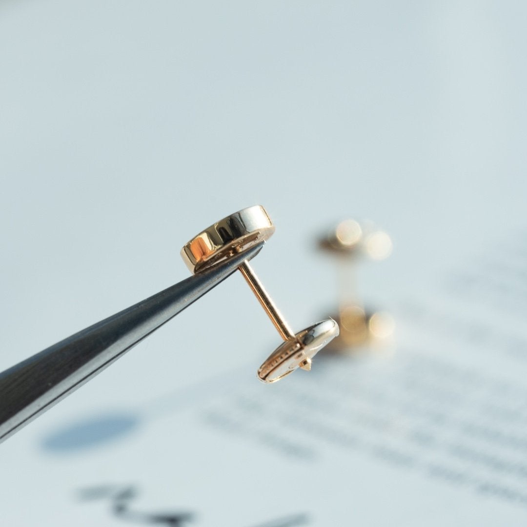 [NOBLE AURA]LOVE EARRINGS PINK GOLD 10MM