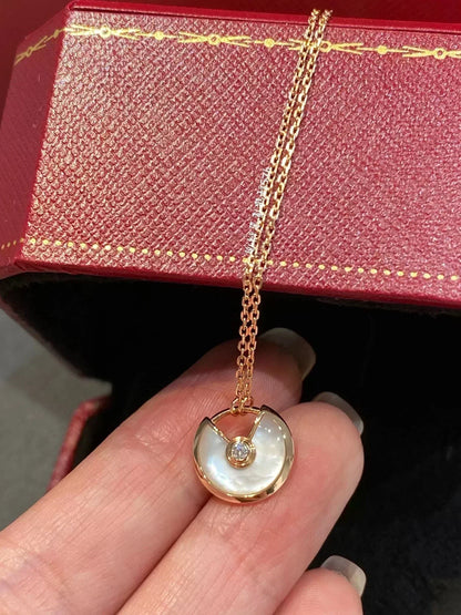 [NOBLE AURA]AMULETTE ROSE GOLD MOP NECKLACE