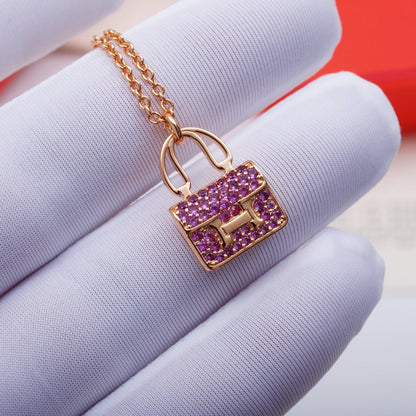 [NOBLE AURA]CONSTANCE PEDANT PURPLE DIAMOND NECKLACE