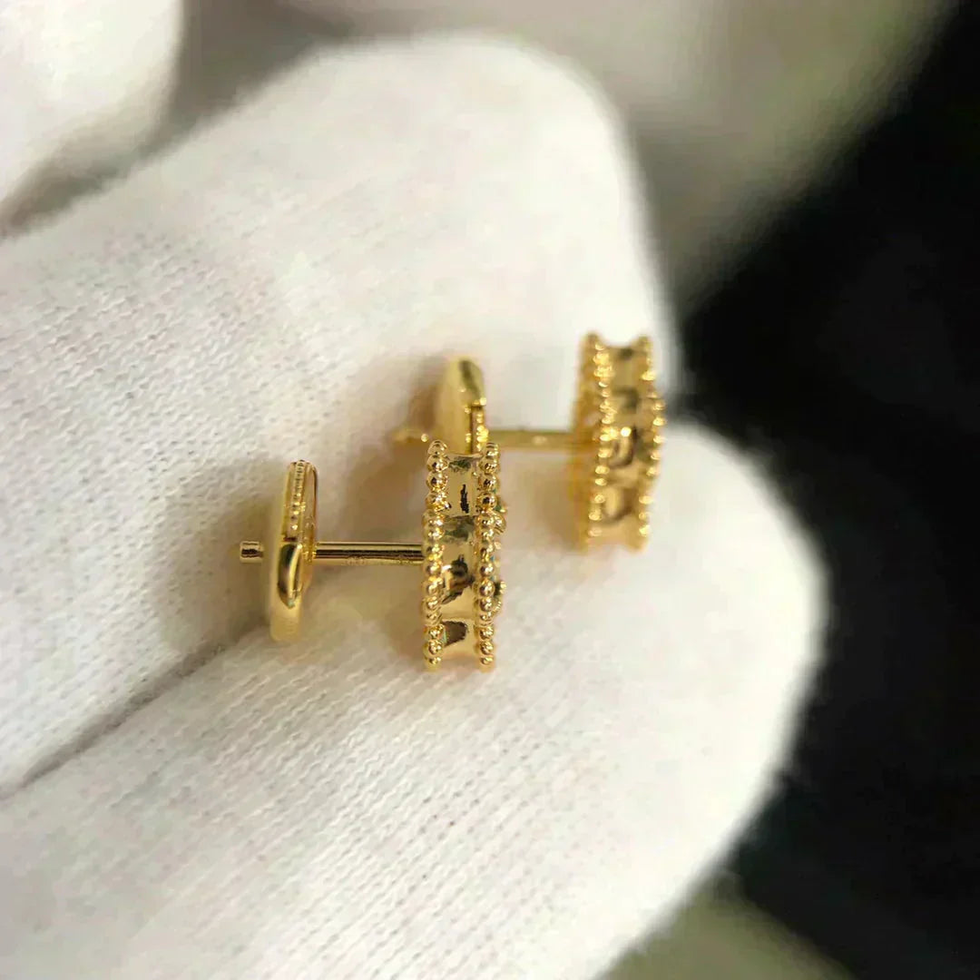 [NOBLE AURA]CLOVER MINI 9.5MM MALACHITE  EARRINGS