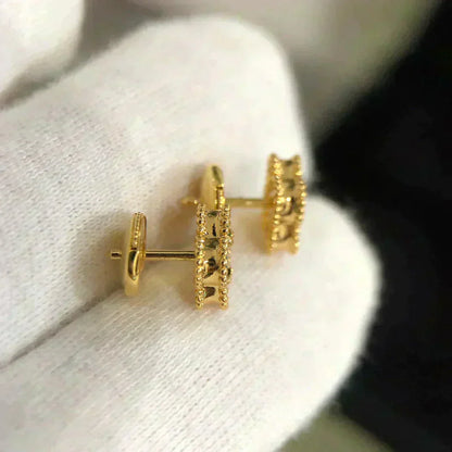 [NOBLE AURA]CLOVER MINI 9.5MM MALACHITE  EARRINGS