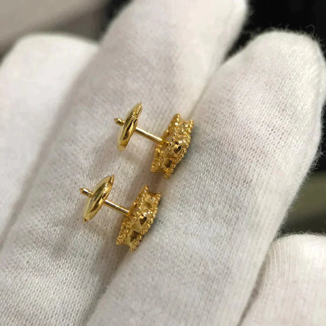 [NOBLE AURA]CLOVER MINI 9.5MM MALACHITE  EARRINGS