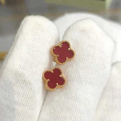 [NOBLE AURA]CLOVER MINI 9.5MM CARNELIAN EARRINGS