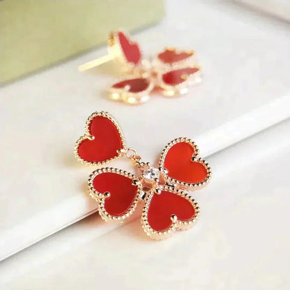 [NOBLE AURA]SWEET CLOVER CARNELIAN EARRINGS