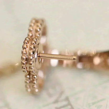 [NOBLE AURA]CLOVER MEDIUM 1 MOTIFS FUll DIAMOND EARRINGS