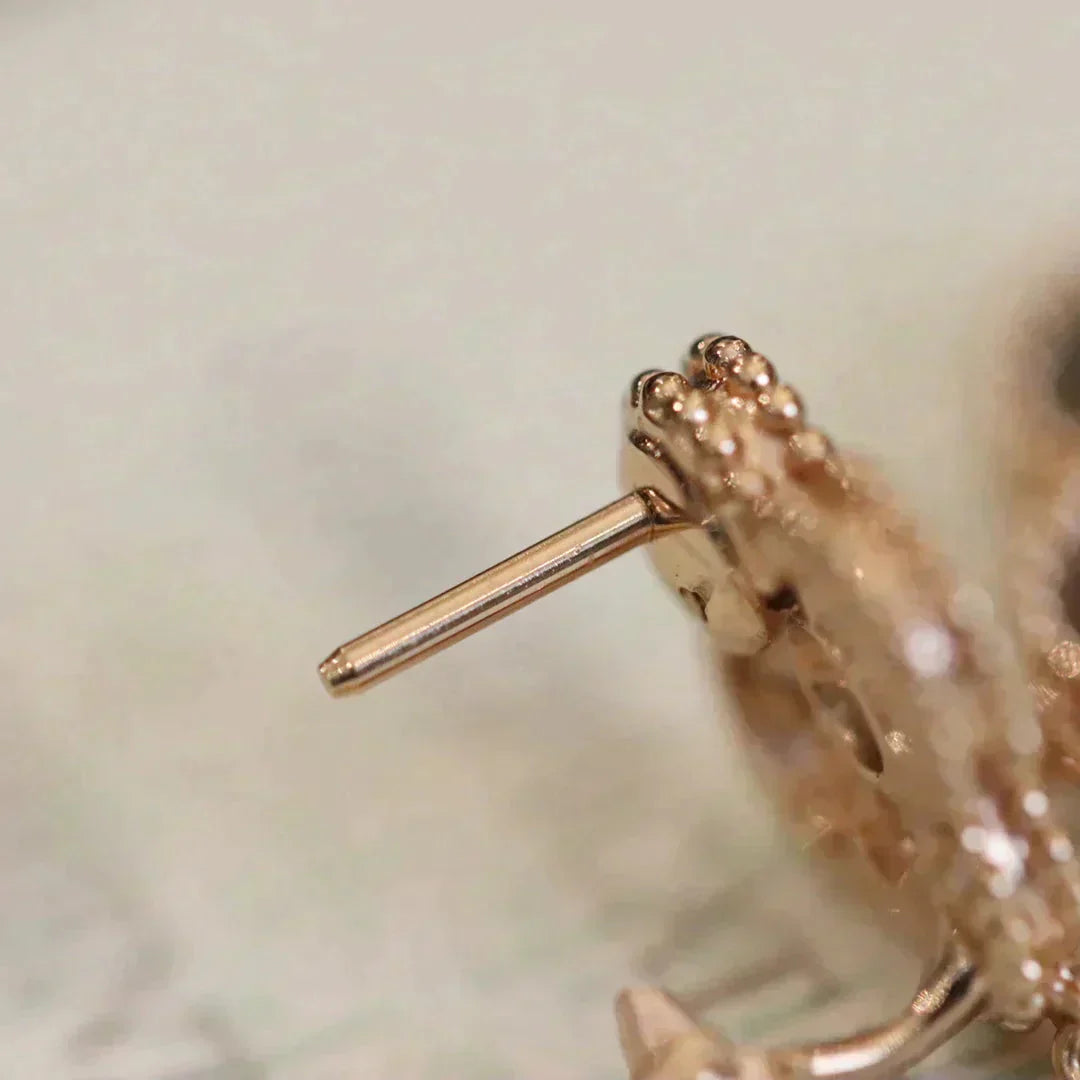 [NOBLE AURA]CLOVER MEDIUM 1 MOTIFS FUll DIAMOND EARRINGS