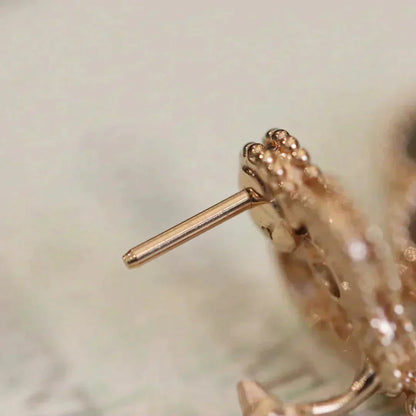 [NOBLE AURA]CLOVER MEDIUM 1 MOTIFS FUll DIAMOND EARRINGS