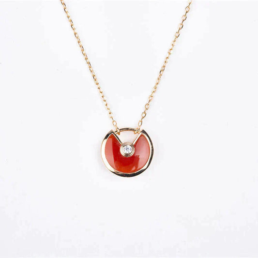[NOBLE AURA]AMULETTE GOLD CARNELIAN ONYX NECKLACE