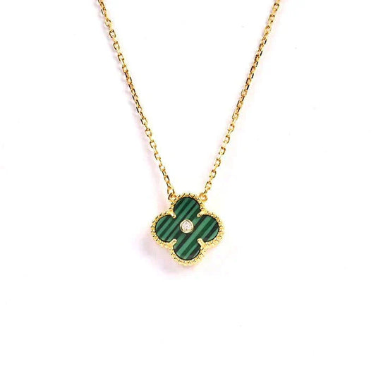 [NOBLE AURA]CLOVER 15MM DIAMOND TURQUOISE NECKLACE