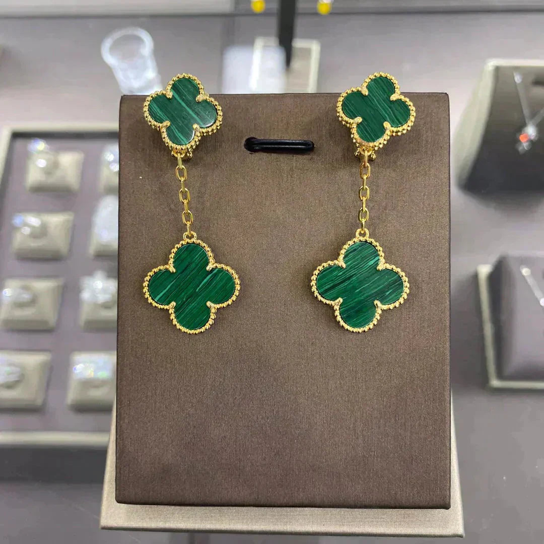[NOBLE AURA]CLOVER 2 MOTIFS  EARRINGS (MULTIPLE CHOICESC