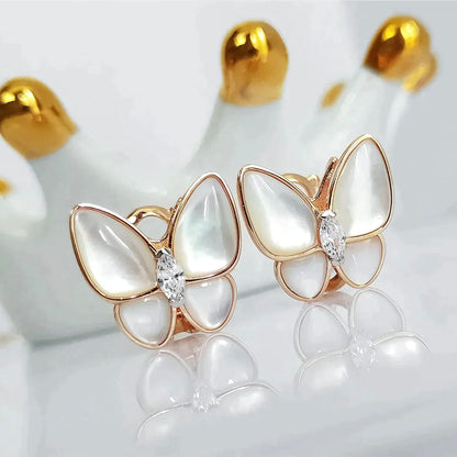 [NOBLE AURA]BUTTERFLY MOP DIAMOND EARRINGS