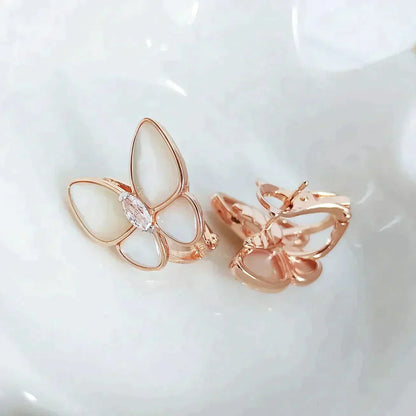 [NOBLE AURA]BUTTERFLY MOP DIAMOND EARRINGS
