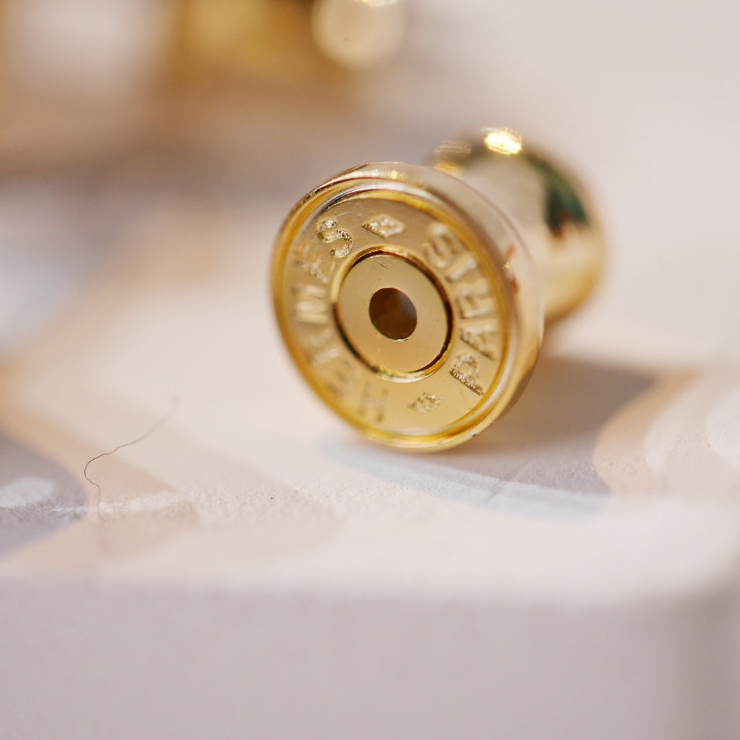 [NOBLE AURA]MINI POP H GOLD EARRINGS GREY