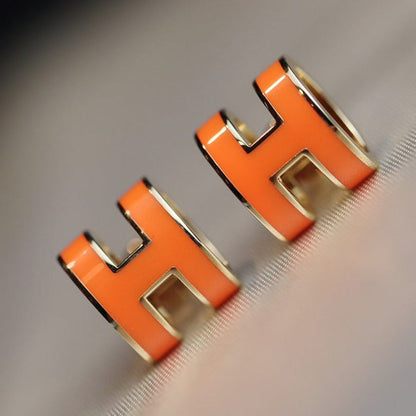 [NOBLE AURA]MINI POP H EARRINGS ORANGE