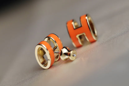 [NOBLE AURA]MINI POP H EARRINGS ORANGE