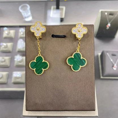 [NOBLE AURA]CLOVER  2 MOTIFS  DIAMOND  EARRINGS (MULTIPLE CHOICESç´