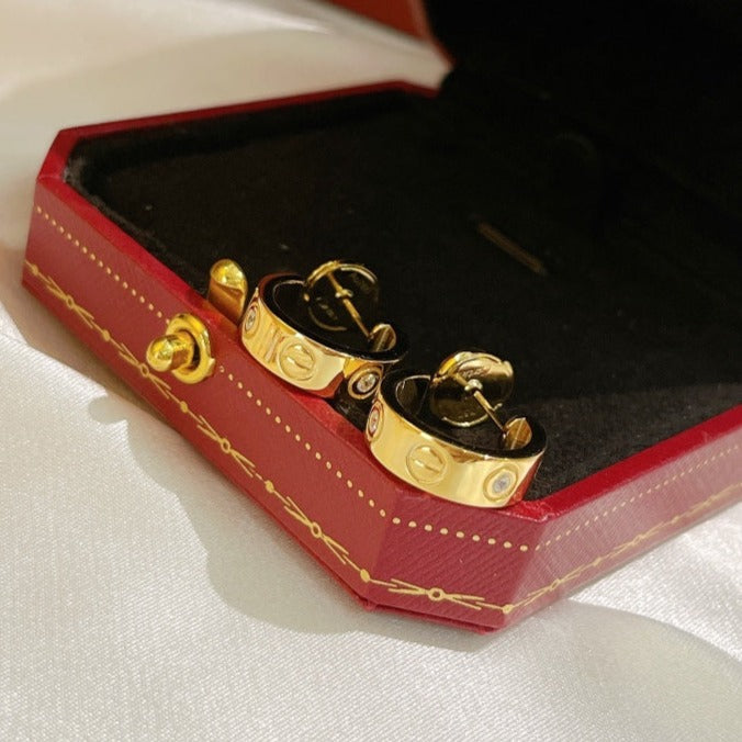 [NOBLE AURA]LOVE EARRINGS 5.7MM 2 DIAMONDS