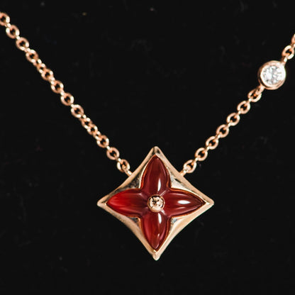 [NOBLE AURA]STAR NECKLACE PINK GOLD 1 DIAMOND