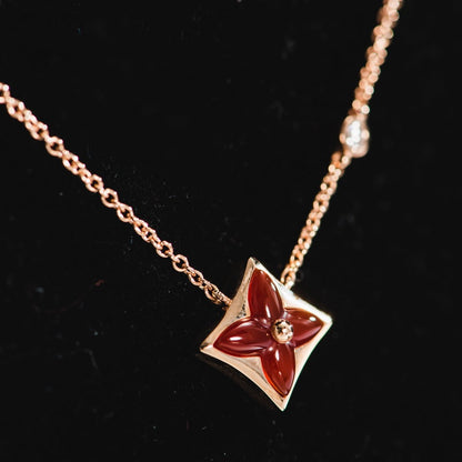 [NOBLE AURA]STAR NECKLACE PINK GOLD 1 DIAMOND
