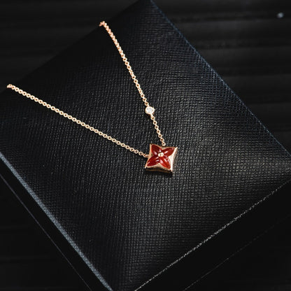 [NOBLE AURA]STAR NECKLACE PINK GOLD 1 DIAMOND