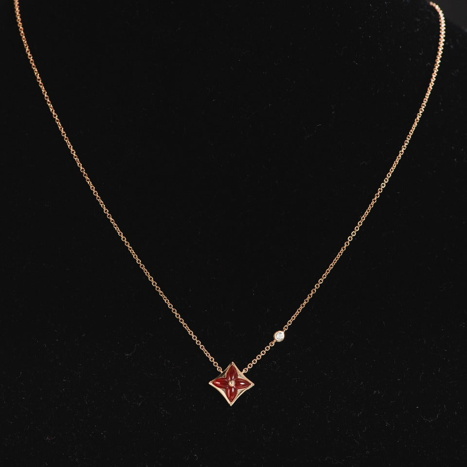 [NOBLE AURA]STAR NECKLACE PINK GOLD 1 DIAMOND
