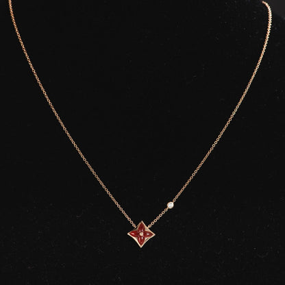 [NOBLE AURA]STAR NECKLACE PINK GOLD 1 DIAMOND