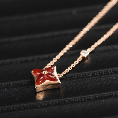 [NOBLE AURA]STAR NECKLACE PINK GOLD 1 DIAMOND