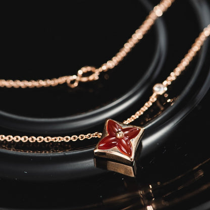 [NOBLE AURA]STAR NECKLACE PINK GOLD 1 DIAMOND