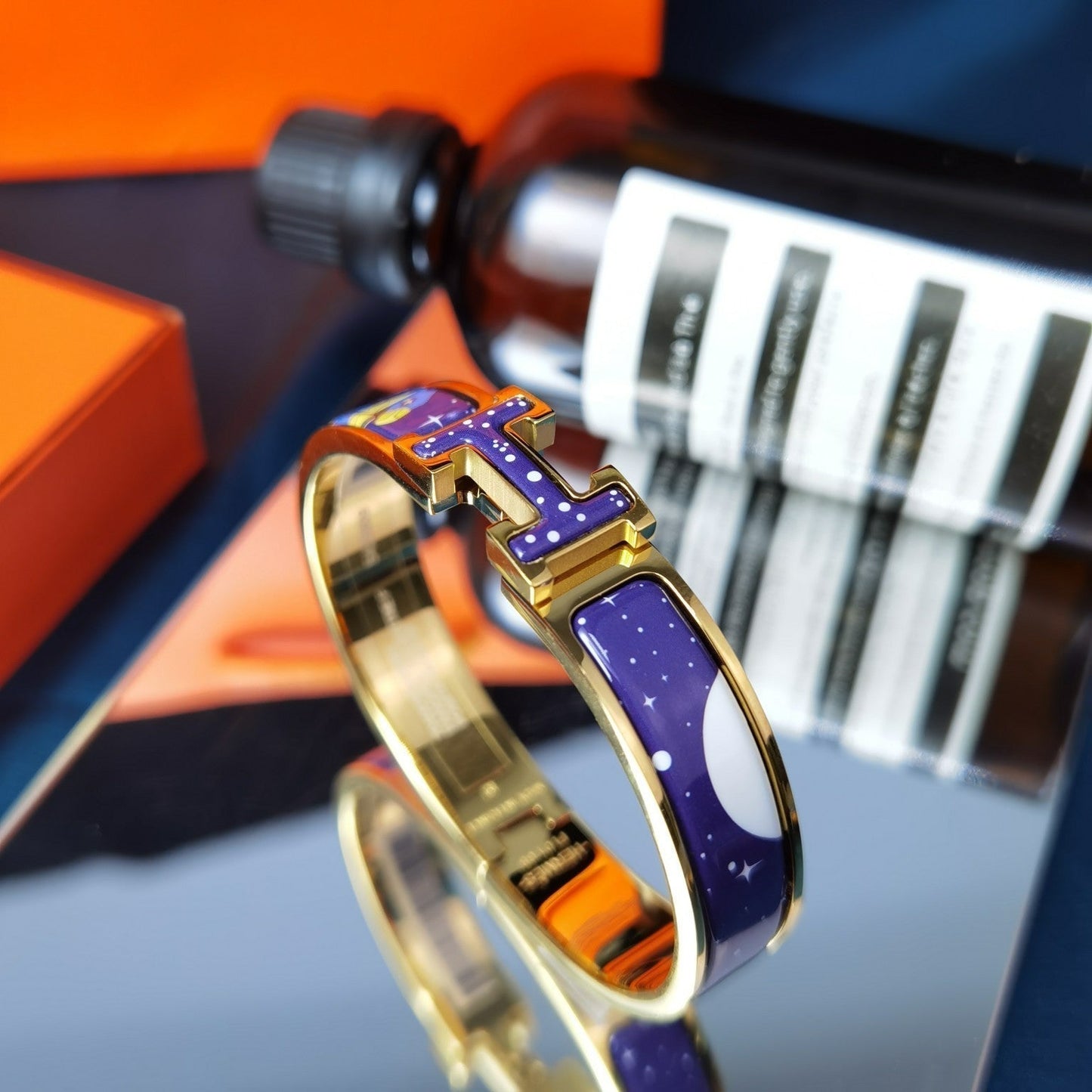 [NOBLE AURA]H STAR AND MOON BRACELET 12MM