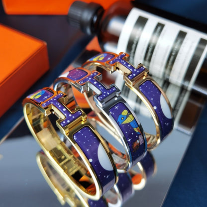 [NOBLE AURA]H STAR AND MOON BRACELET 12MM