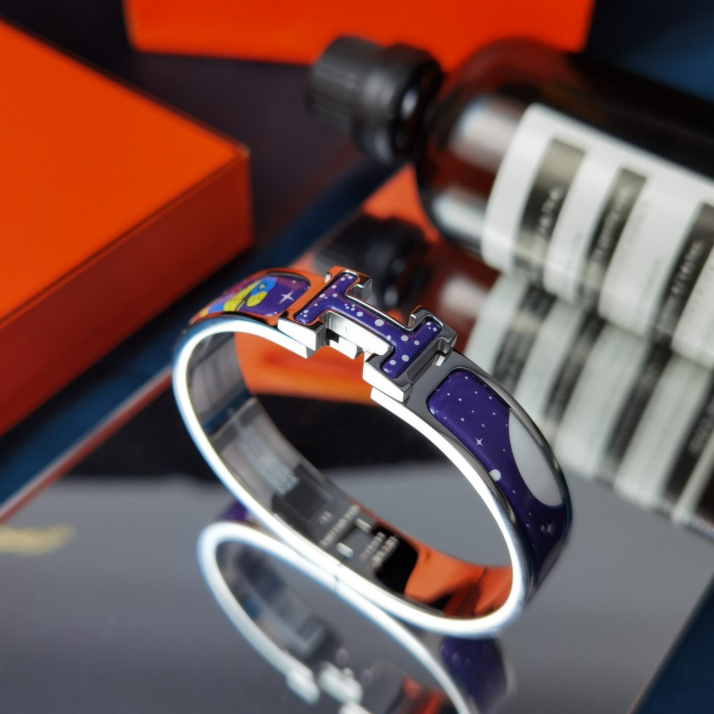 [NOBLE AURA]H STAR AND MOON BRACELET 12MM