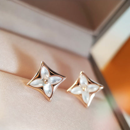 [NOBLE AURA]STAR MOP PINK GOLD EARRINGS