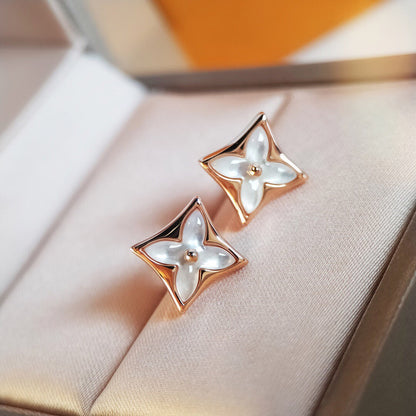 [NOBLE AURA]STAR MOP PINK GOLD EARRINGS