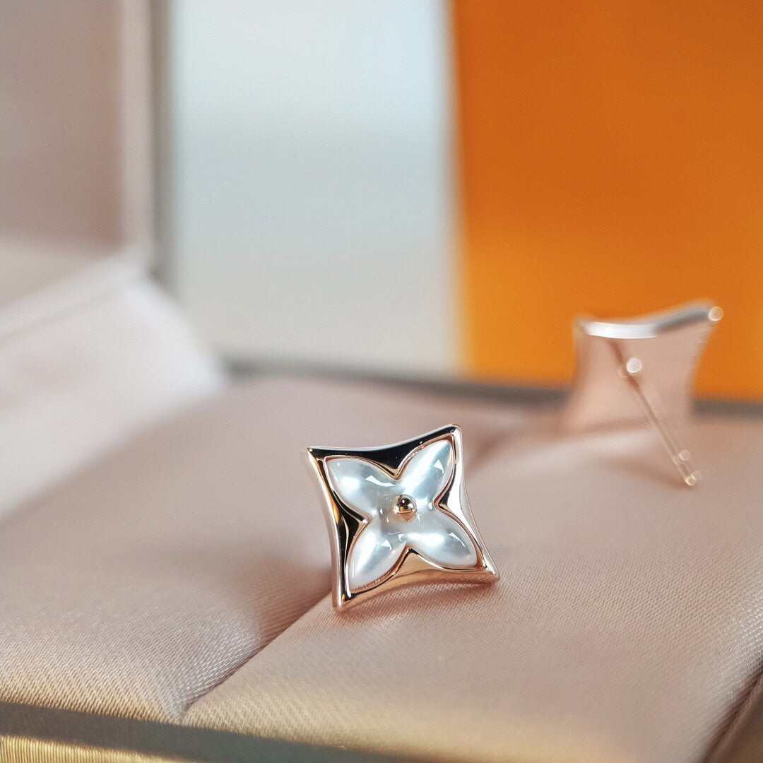 [NOBLE AURA]STAR MOP PINK GOLD EARRINGS