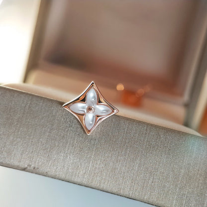 [NOBLE AURA]STAR MOP PINK GOLD EARRINGS