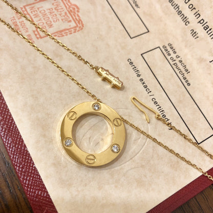 [NOBLE AURA]LOVE NECKLACE 16MM 3 DIAMONDS