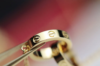 [NOBLE AURA]LOVE NECKLACE DOUBLE RING GOLD