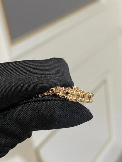 [NOBLE AURA]CLOVER 15MM DIAMOND RHODONITE NECKLACE