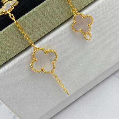 [NOBLE AURA]MAGIC CLOVER MOP GOLD BRACELET 5 MOTIFS