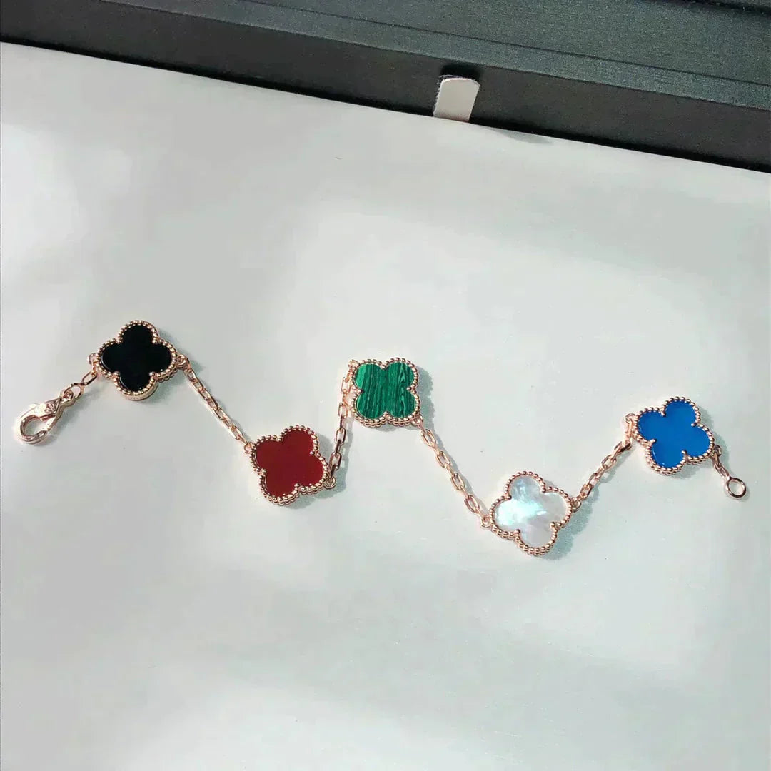 [NOBLE AURA]CLOVER 5 MOTIFS MULTICOLOR  BRACELET