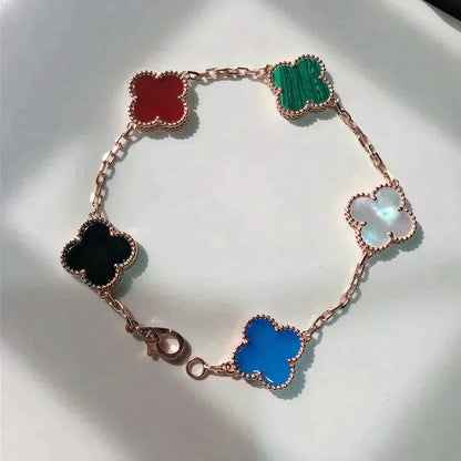 [NOBLE AURA]CLOVER 5 MOTIFS MULTICOLOR  BRACELET