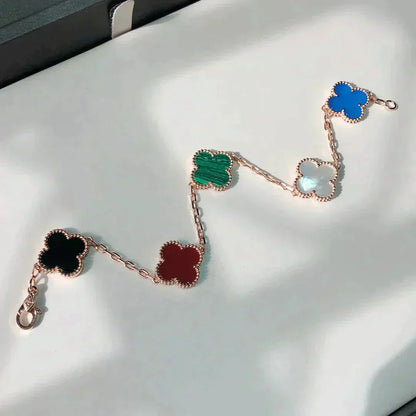 [NOBLE AURA]CLOVER 5 MOTIFS MULTICOLOR BRACELET