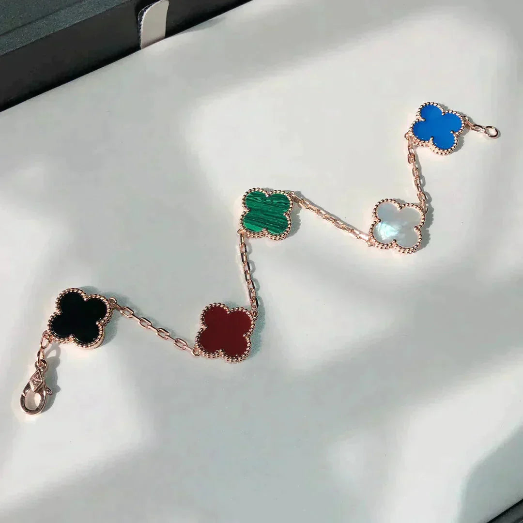 [NOBLE AURA]CLOVER 5 MOTIFS MULTICOLOR  BRACELET