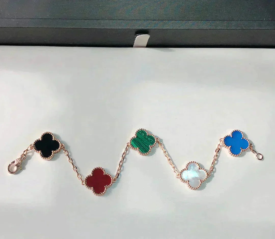 [NOBLE AURA]CLOVER 5 MOTIFS MULTICOLOR BRACELET