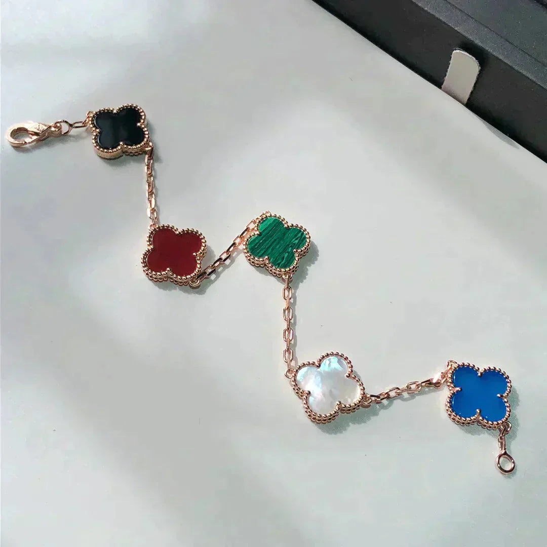 [NOBLE AURA]CLOVER 5 MOTIFS MULTICOLOR  BRACELET