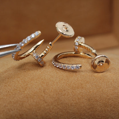 [NOBLE AURA]JUSTE EARRINGS 12.75MM PINK GOLD DIAMOND