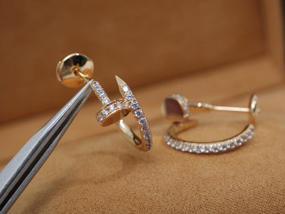 [NOBLE AURA]JUSTE EARRINGS 12.75MM PINK GOLD DIAMOND